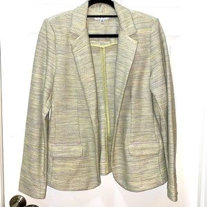 Cabi Sports Jacket. Cream, blue and yellowish color.